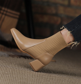 Bottes à talons hauts tricotées chics